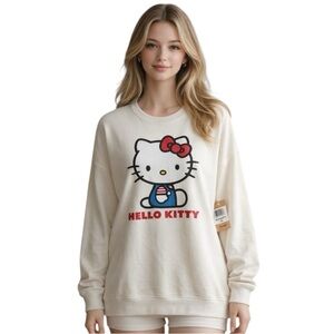 Sanrio Hello Kitty Plus Size 2X Sweatshirt | Comfortcore Aesthetic Pullover 
T
